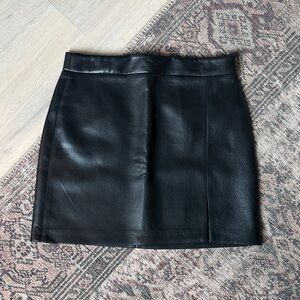 Aritzia Wilfred Black Leather Skirt